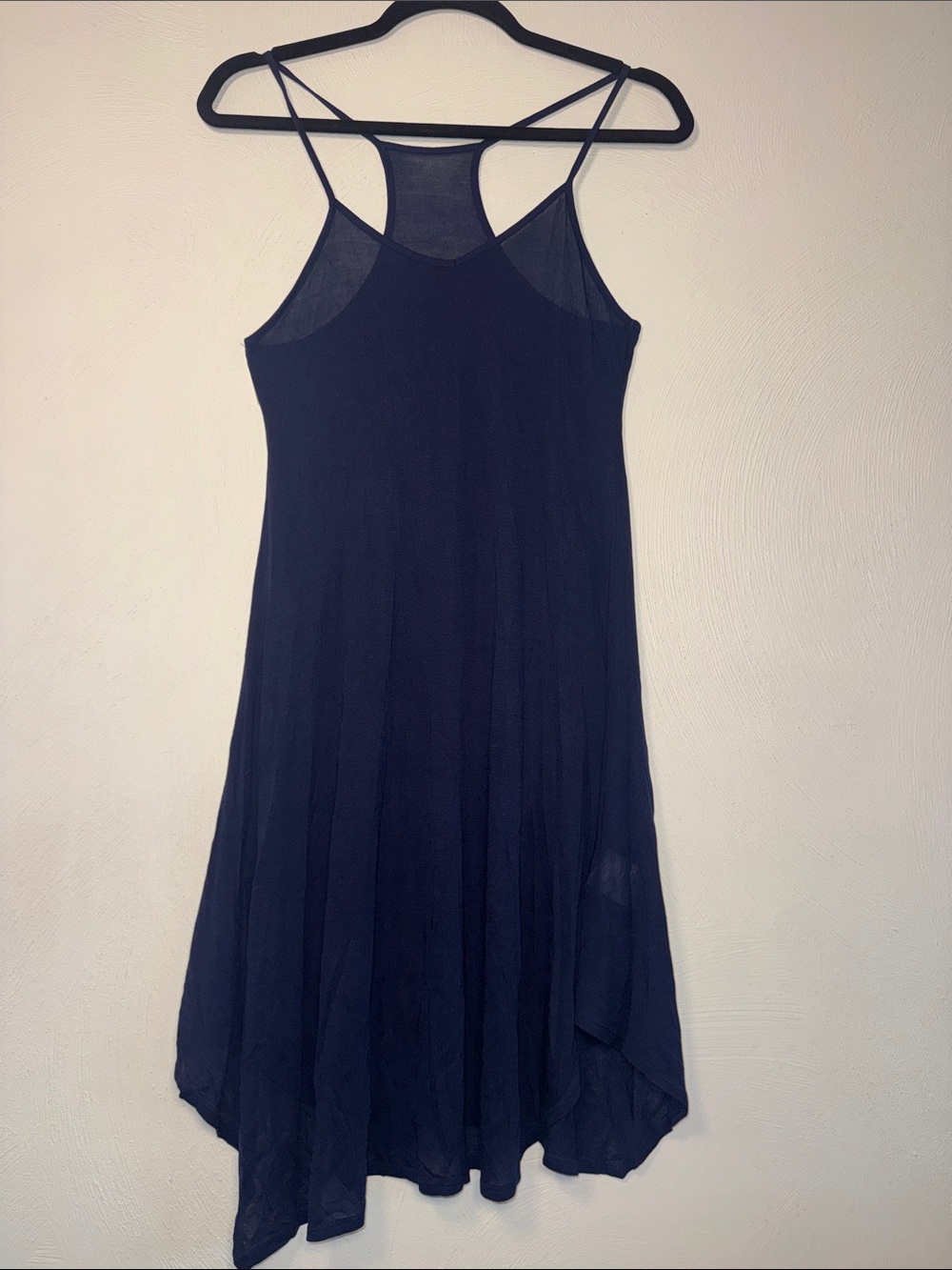 Eileen Fisher Navy Blue Asymmetrical Slip Dress